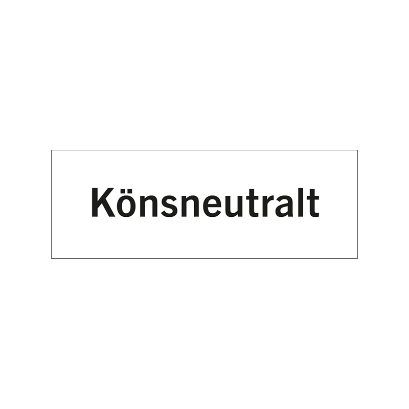 Rumsskylt Könsneutralt i lasergraverad hårdplats som ger tydlig rumshänvisning.