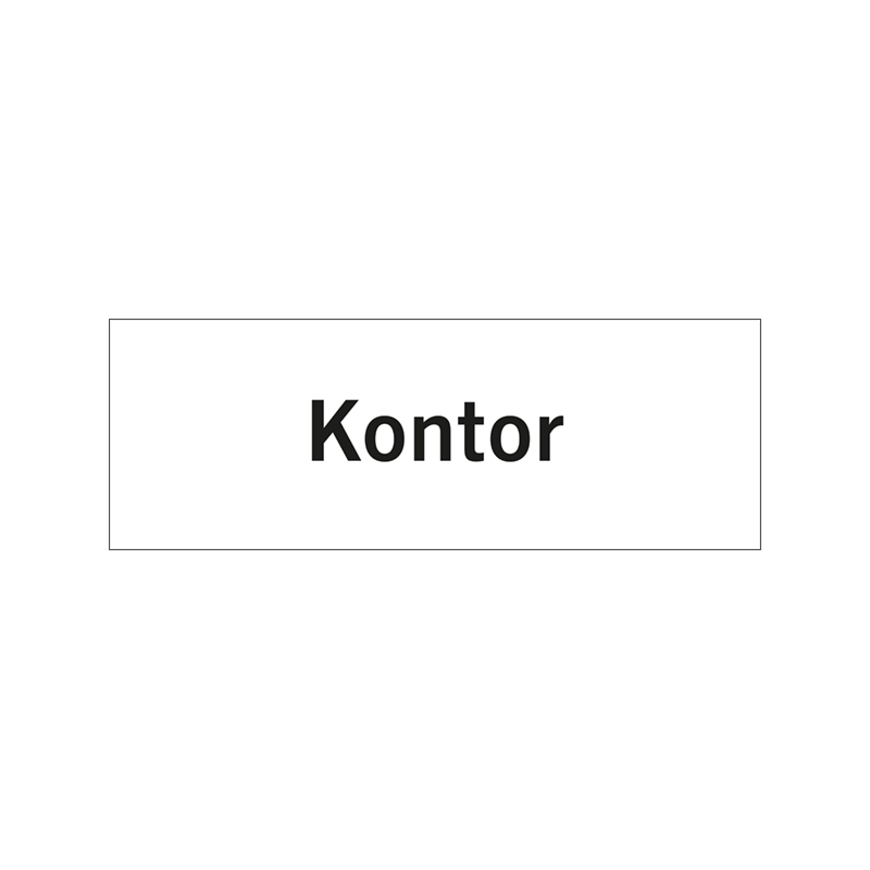 Rumsskylt Kontor i lasergraverad hårdplats som ger tydlig rumshänvisning.