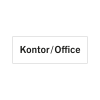 Rumsskylt Kontor / Office i lasergraverad hårdplats som ger tydlig rumshänvisning.