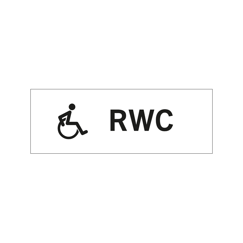 Rumsskyltar RWC 1 i lasergraverad hårdplast som ger tydlig rumshänvisning.