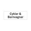 Rumsskyltar Cyklar & Barnvagnar i lasergraverad hårdplats som ger tydlig rumshänvisning.