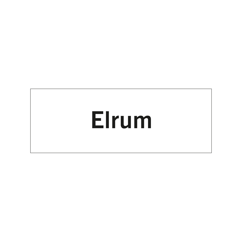 Rumsskylt Elrum i lasergraverad hårdplats som ger tydlig rumshänvisning.