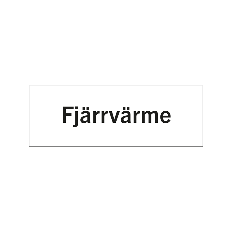 Rumsskylt Fjärrvärme i lasergraverad hårdplats som ger tydlig rumshänvisning.