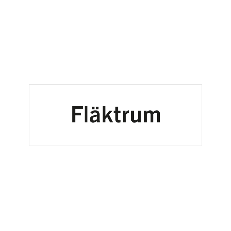 Rumsskylt Fläktrum i lasergraverad hårdplats som ger tydlig rumshänvisning.