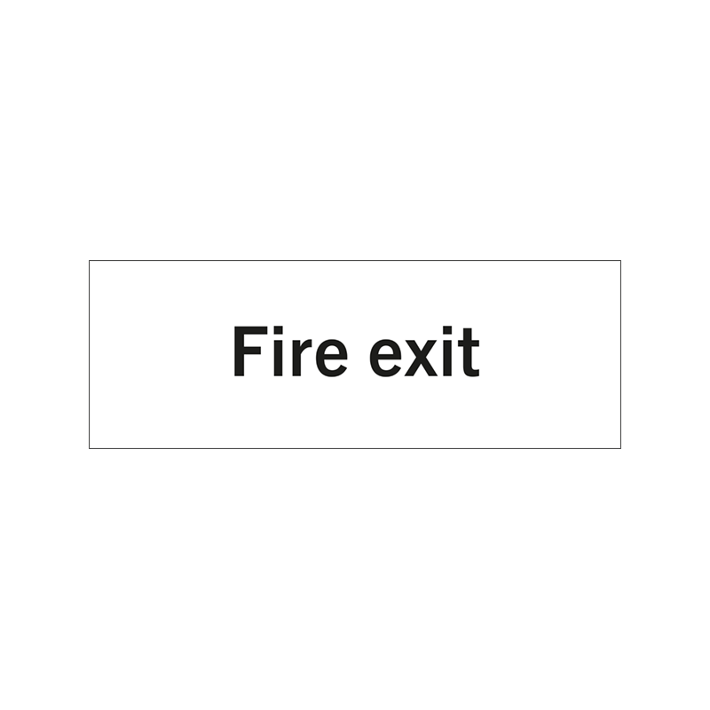Rumsskylt Fire exit i lasergraverad hårdplats som ger tydlig rumshänvisning.