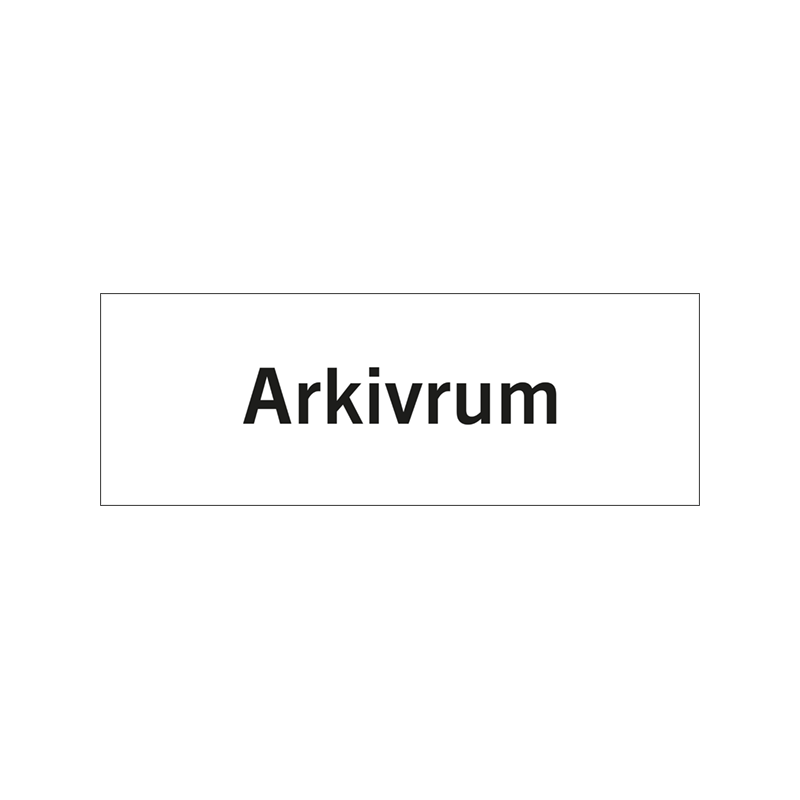 Rumsskylt Arkivrum i lasergraverad hårdplats som ger tydlig rumshänvisning.