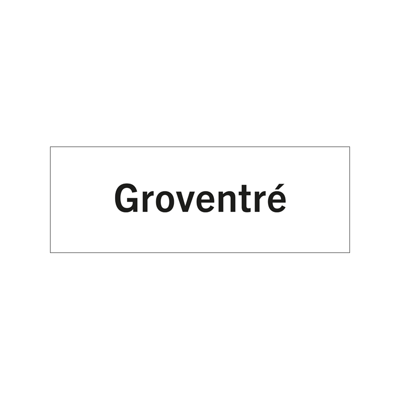 Rumsskylt Groventré i lasergraverad hårdplats som ger tydlig rumshänvisning.