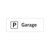 Rumsskylt Garage i lasergraverad hårdplats som ger tydlig rumshänvisning med piktogram.