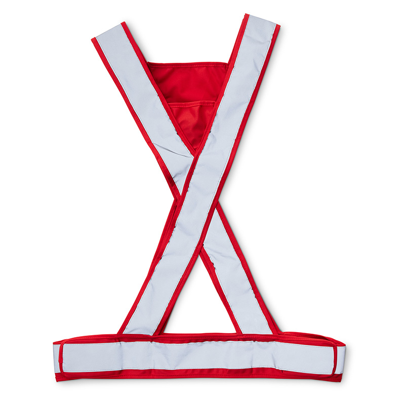 Reflexväst Ex ADCO. En smidig och klädsam reflex! Breda reflexer över torso och midja ökar synbarheten och tryggheten i mörker för användaren. Kardborrefästen i sidorna gör det möjligt att reglera för bästa komfort och passform. Tryckyta i trianglarna fram och bak