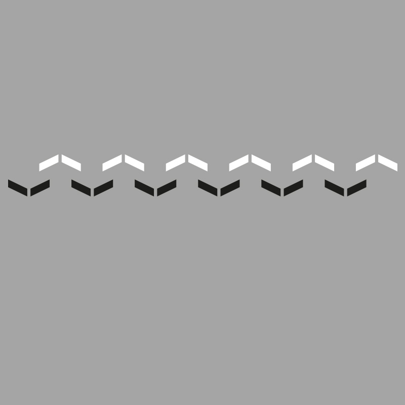 Kontrastmarkering Måsvinge i självhäftande folie, Skyltfabrikens design. Monteras på två höjder för bäst kontrastverkan.