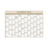 Årskalender för 2026 i formatet 1000x700 mm. Förutom veckodagar är helgdagar och veckonummer markerat. Beige färgställning.