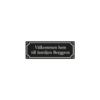 Husskylt i emaljlook - 225x80 mm vit text.